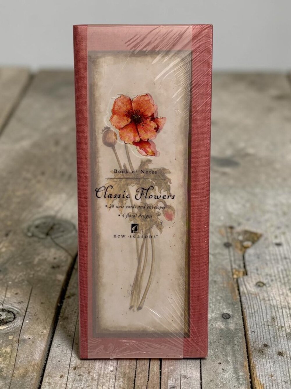Classic Flowers Note Card Set With Envelopes - 24 Cards 4 Floral Designs New Sea